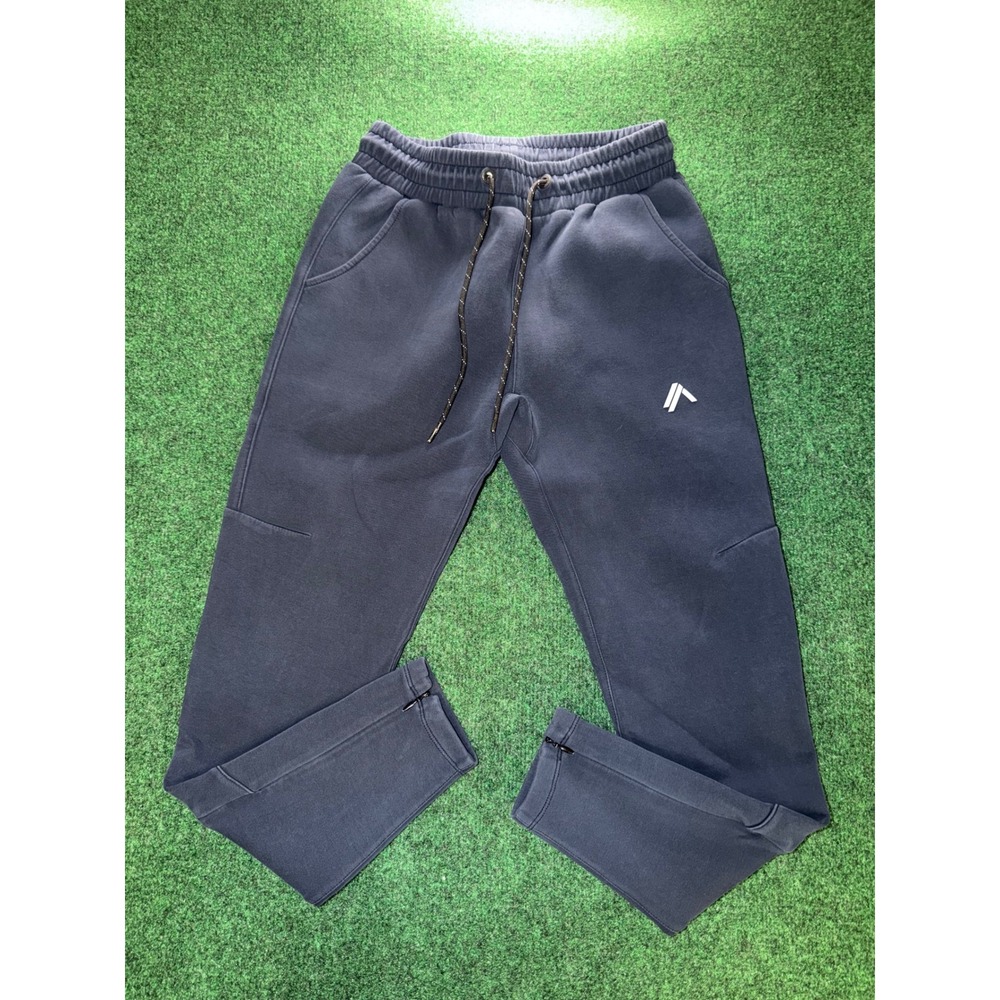 Alphalete Mens Navy Blue Jogger Sweatpants Small Athletic Gym Pants Zip Ankle